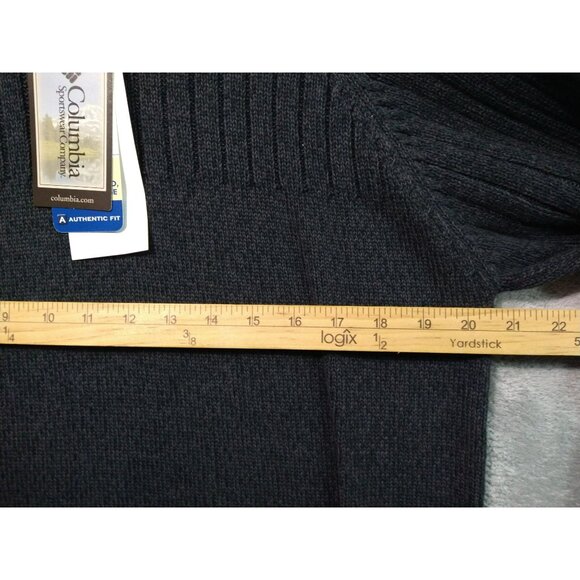 Columbia Sweater Mens Medium Gray ROC II Crew Neck Cotton Pullover Authentic Fit - Picture 4 of 9